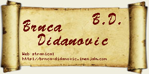 Brnča Didanović vizit kartica